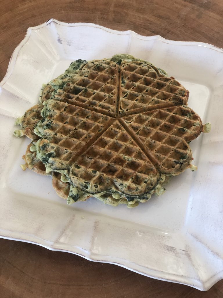 gaufres salées aux épinards